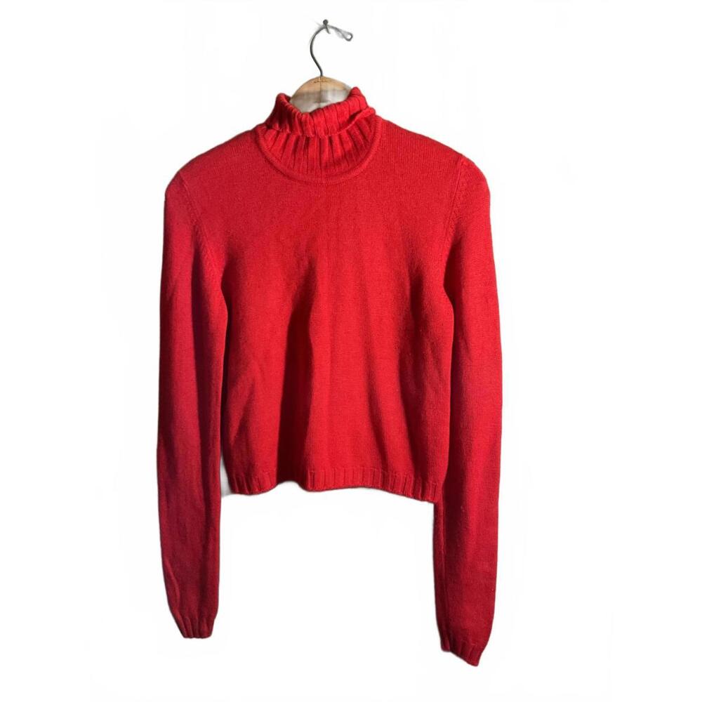 Laura Biagiotti Red Cashmere/Silk 90's Vtg Turtleneck Sweater for Women Small